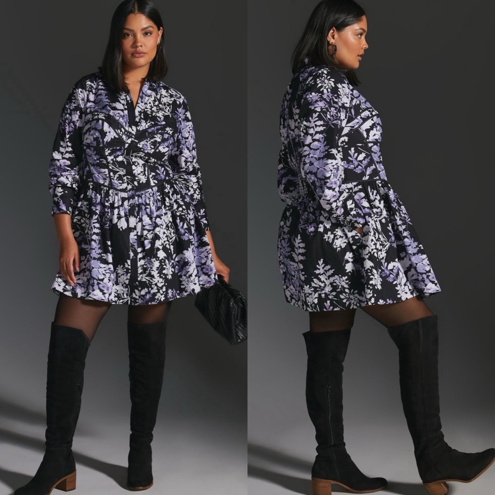 NWT Anthropologie Corset Shirt Dress Petite
